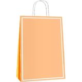 (25*12*31 Cm) Büküm Saplı Poşet (25 'Li) -Makaron Turuncu-