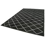 256x387 cm Geometrik Halı Siyah Geometrik Yün El Dokuma Modern Geometrik Etnik Eskitme Desenli Boho Oturma Odası Salon Yolluk Koridor Mutfak Halısı