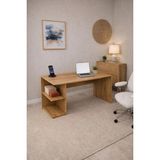 258 MoLife Arya Çalışma Masası, Kitaplıklı Bilgisayar Masası, Ofis Masası - Çam - 95 X 50 - Kahverengi