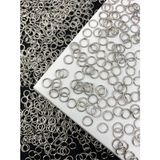 25GR Nikel/gümüş Renk 6mm Metal Takı Yapım Halkası,klips Halka (~400 Adet) - Çok Renkli