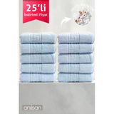 25'Li Mavi Greek El Havlusu - 50X90 Cm, 225Gr, %100 Pamuk, Spa Ve Otel Havlusu