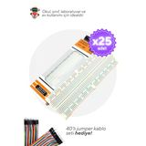 25'Li Paket 830 Pin Büyük Boy Breadboard - Okul Ve Sınıflar İçin Meb Uyumlu