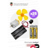 25'Li Paket Deney Seti (Motor, Pervane, Anahtar, Pil Yuvası, Pil Ve Kablo) - Okul Ve Sınıflar İçin Meb Uyumlu