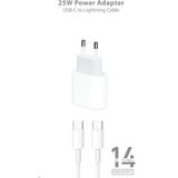 25W Pd Type-C Kablolu Set Akıllı Çip Hızlı Şarj Aleti Tüm iPhone Modelleriyle Uyumlu - Beyaz