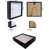 25X25 Ahşap Anı ve Fotoğraf Çerçevesi Camlı - Siyah