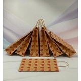 25X31 cm ( 25 Adet ) Kırmızı Kalp Desenli Kraft Çanta,hediye Poşeti,hediye Paketi,kraft Kağıt Çanta - 25 x 31 cm