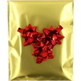 25X35 Altın Sarı Yapışkanlı Metalize Hediye Poşeti Metalik Gold Hediye Ambalaj Paketi 10 Adet