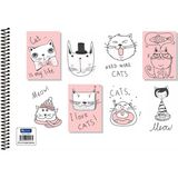 25X35 P.p Kapak Kopartılabilir Sayfalar Telli Resim Defteri Desenli 25 Yaprak - Kediler