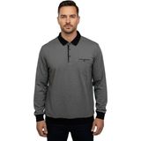 26-3073 Lacaton Erkek Büyük Beden Polo Yaka Sweatshirt - Gri - 3XL