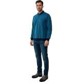 26-3073 Lacaton Erkek Büyük Beden Polo Yaka Sweatshirt - Turkuaz - 4XL
