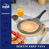 26 cm Döküm Krep Tava, Dayanıklı ve Şık Mutfak Gereci - Seçenek 1 - Ahşap
