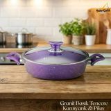 26 Cm Granit Karnıyarık & Pilav Tenceresi Cam Kapak - Violet
