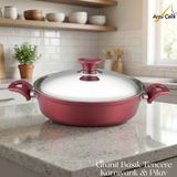 26 Cm Granit Karnıyarık & Pilav Tenceresi Çelik Kapak - Mürdüm
