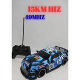 26 cm Işıklı Hızlı Şarjlı Full Fonksiyon Uzaktan Kumandalı Yarış Arabası - Mavi
