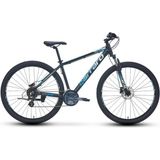 26 Jant Carraro Force 650 Dağ Bisikleti | 43 cm Kadro | 24 Vites | Hidrolik Disk Fren | Mat Siyah-Mavi-Açık Mavi-Gümüş | Blc Bisiklet - Renkli