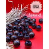 26 mm Ahşap Boncuk (10 Adet) Yuvarlak Makrome Çanta Tasarım Tahta Boncuk Delik Çapı 10 mm - Kahverengi
