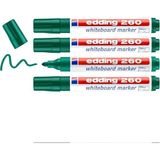 260 Beyaz Yazı Tahtası Kalemi, Yeşil, 4'lü Set, Yuvarlak Uç 1,5-3 mm - Standart