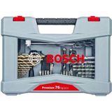 2608P00234 Bits/Matkap Premium Set, Beton Matkabı, Fayans Matkabının, Çeşitleri, Matkap Ucu, Ratschenschrauber Titan-Nitrid-Kaplama Sağlam, Çanta, 76 Parça