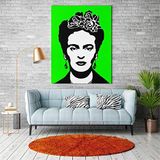 2645 Sanat Yeşil Frida Pop Art Tablo -40x60 Dikey