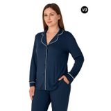26611-limissi kadın düğmeli pijama takımı
