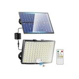 268 LED'li Solar Projektör 60W Güneş Enerjili 5 Mt Kablo Sensörlü Kumandalı HeroLed Dış Mekan Aydınlatma IP65