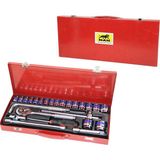 26PCS Lokma Seti 8--32MMCIRCIR - -T- - -L- - Düz Kolsoket - Adaptör - Evrensel Bağlantı - T.vidametal Çantalı