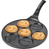 27 cm Döküm Granit Emojili Pancake Tavası | Yapışmaz Granit Kaplama Krep ve Pancake Tavası | D