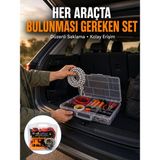 27 Parça Oto Güvenlik ve Bakım Seti Şeffaf Taşıma Kutulu Araç Ekipman Çantasız - Tek Adet