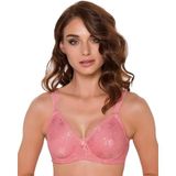 270 - Telli Dantel Toparlayıcı Sütyen Süngersiz Minimizer - Somon, 80 B