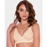 270 - Telli Dantel Toparlayıcı Sütyen Süngersiz Minimizer - Ten, 90 B