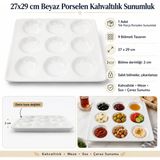 27x29cm Beyaz Porselen Kahvaltılık Sunumluk İskele Meze Tabak 1 Adet
