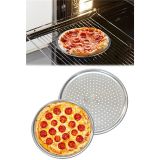 28 Cm Pizza Ve Lahmacun Tepsisi Delikli Paslanmaz Çelik Tepsi Pizza Lahmacun Pide Tepsisi