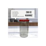 280 cc Cam Kavanoz 6'lı – Vida Kapaklı Saklama Kabı | Reçel, Bal, Turşu, Baharat Saklama Kavanozu - Kırmızı - 6 Adet - 300 ml