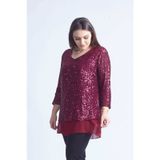 28034 Payet Büyük Beden Bluz Bordo