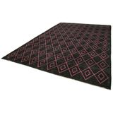 284x412 cm Geometrik Halı Siyah Geometrik Yün El Dokuma Modern Geometrik Etnik Eskitme Desenli Boho Oturma Odası Salon Yolluk Koridor Mutfak Halısı