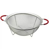 28CM TEL SEPET METAL SÜZGEÇ SİLİKON KILIFLI KULP METAL ÇERÇEVE - AYAK (5250)