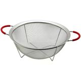 28CM TEL SEPET METAL SÜZGEÇ SİLİKON KILIFLI KULP METAL ÇERÇEVE - AYAK-Findit