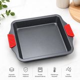 28x25cm Isınmayan Silikon Kulplu Yapışmaz Fırın Tepsisi-Çok Amaçlı Pişirme Tepsisi