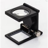 28X28 mm Katlanır Sayaçlı L Lüp 2 LED Işıklı Büyüteç Tekstil TH-9005A