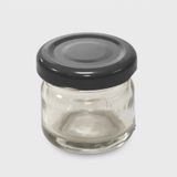 29 Cc. Mini Kavanoz - Cam Kavanoz - Siyah Kapaklı - 96 Lı Paket