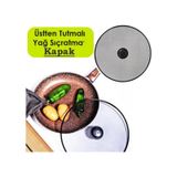 29 Cm Yağ Sıçratmaz Tel Kapak Üstten Tutmalı Metal Kızartma Kapağı Tava Üstü Sıçrama Önleyici Kapak Siyah