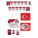 29 Ekim Cumhuriyet Bayramı Süsleme Seti, Banner, Tavan Asması, Bayrak ve Atatürk Portresi