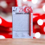 29 Ekim'e Özel Kalem Hediyeli Kelime Bulmaca Kartı - 5 Adet