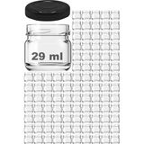 29 ml Konserve Küçük Numune Kavanoz Siyah Metal Kapaklı Şeffaf Cam 29 cc Paşabahçe (25)