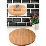 29 x 29 Bambu Döner Standlı Lüx Servis Sunum Tabağı Seramik Bpa Free Modern Sunum Tabağı Yuvarlak B - 28 x 28