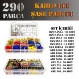 290 Parça Yuvarlak Kablo Ucu, Ek Muf, Dişi Erkek Terminal Seti
