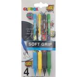 2900 0.7 Soft Grip Baskılı Versatil Kalem Seti 4 Lü Çok Renkli
