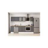 290X210 Cm Klasik Mebran Mutfak Dolabı Beyaz M-E90S40S40-3 Mebran | Antrasit - Suntalam
