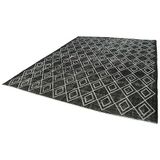 290x369 cm Geometrik Halı Siyah Geometrik Yün El Dokuma Modern Geometrik Etnik Eskitme Desenli Boho Oturma Odası Salon Yolluk Koridor Mutfak Halısı
