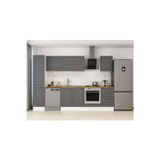 295X210 Cm Klasik Mebran Mutfak Dolabı Beyaz Mb-E80B45S50-2 Mebran | Antrasit - Suntalam